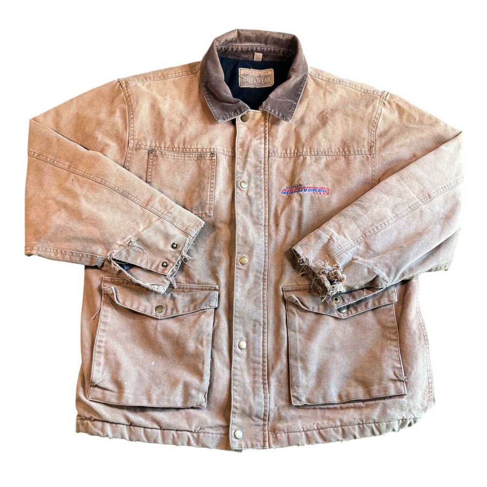 Swingster Chore Coat Broke-in Lg Canvas Quilted Lining Workwear Utility Gorpcore